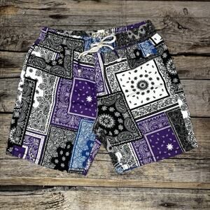 Drill Clothing Fresh Prints Mens Shorts Bandana Patchwork Size Medium NEW